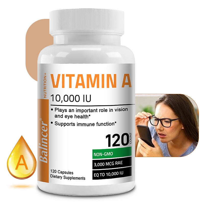 Balincer Eye Vitamin A Capsules 10,000 IU Support vision and cellular health, antioxidant activity, and immune system function