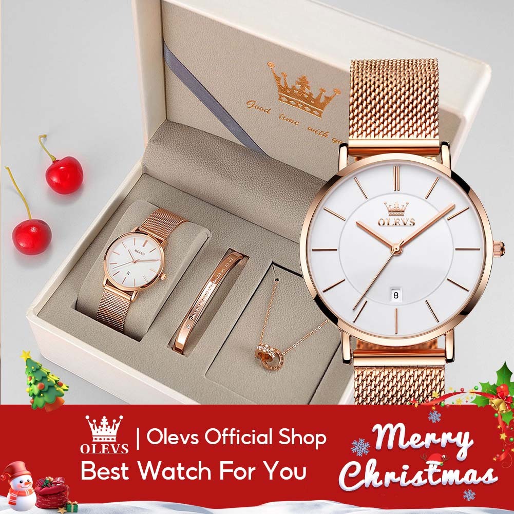 OLEVS Jam Tangan Perempuan Hadiah Original Waterproof Quartz Luxury Fashion Women Watch Birthday CNY New Year Gift 5869