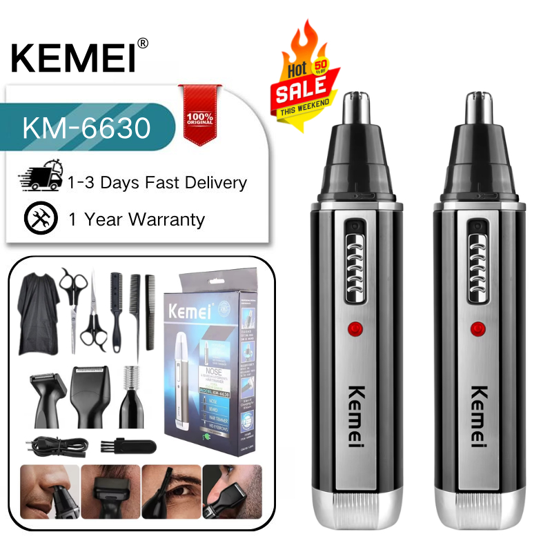Kemei 4 In 1 Electric Shaver Rechargeable Nose And Ear Hair Trimmer Shaver Personal Care Tools For Men KM-6630 Electric Trimmer