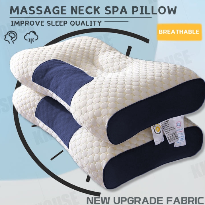 【ship in 24h】New Upgrade Ergonomic Cervical Pillow Neck Pain Relief Soybean Fiber SPA Massage Slow Rebound Sleeping Household Pillow