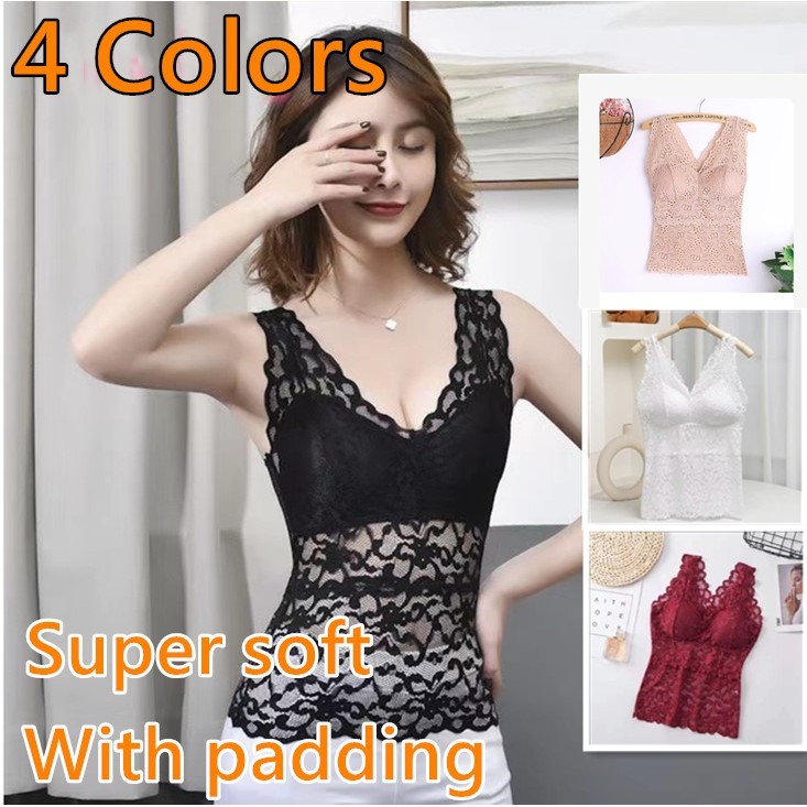 Plus Size Double Lining Top Women Sando V- neck Padded Top Padded Sando