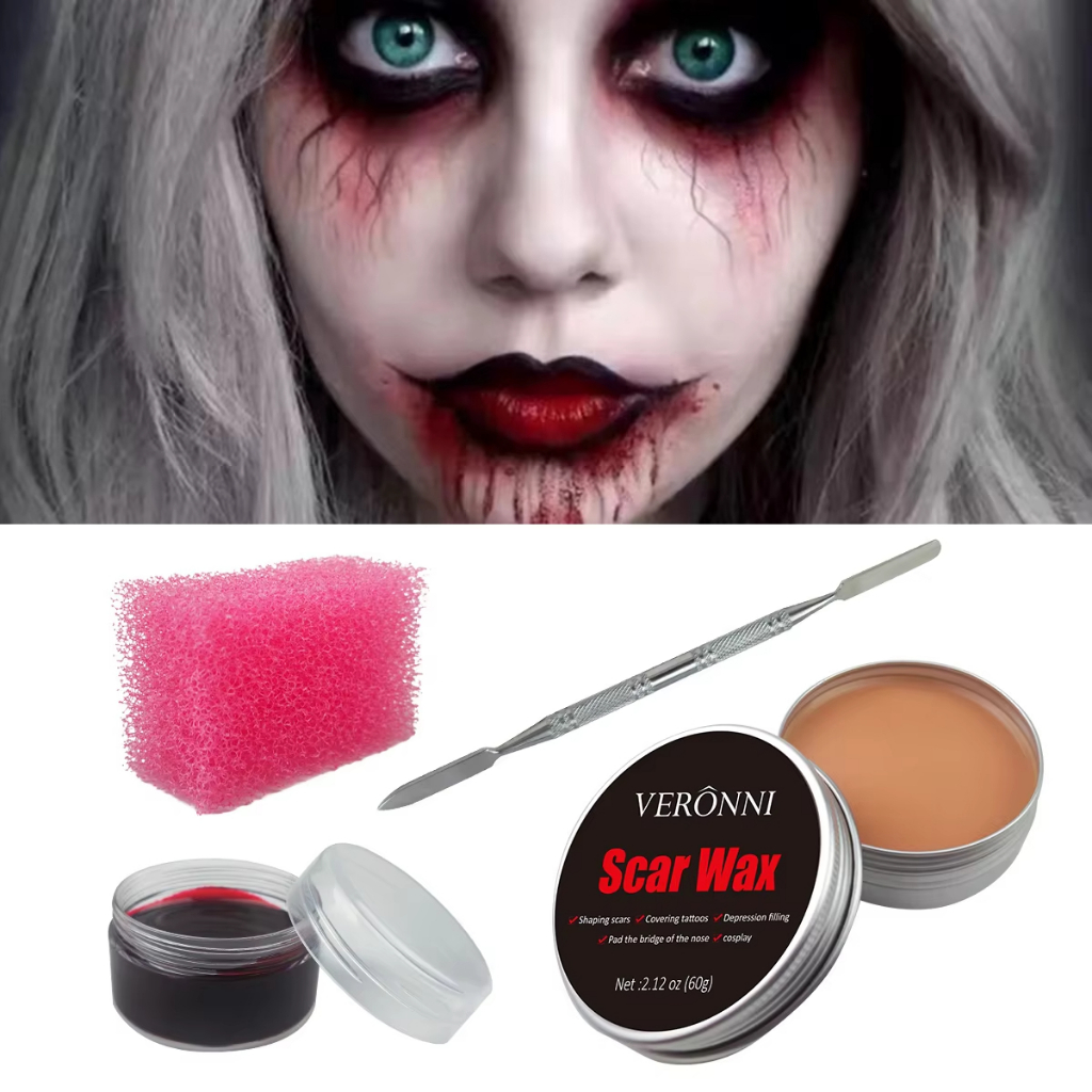 VERONNI 60g Professional Moulding Scar Wax Special Effects Stage Makeup Wax Fake Wound Fake Nose Stage Makeup with Spatula