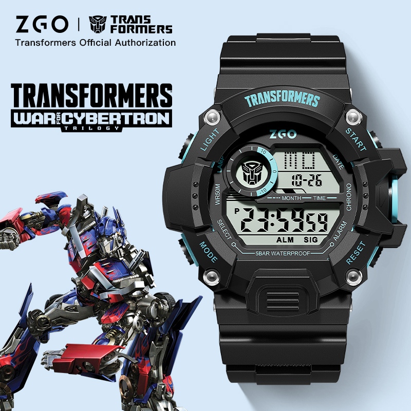 【Hot items】ZGO x Transformers jam tangan budak lelaki Trendy Mechanical Electronic Watch For Male Student kids watch 7531
