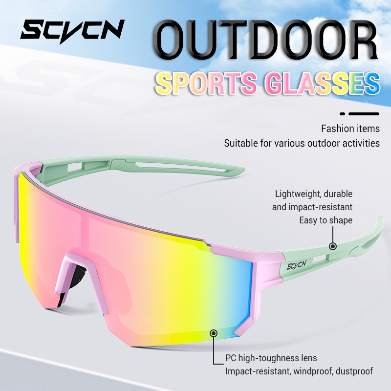 SCVCN Sunglasses Summer Sports Cycling Glasses Street Shades UV400 Bicycle Golf for Cool Men Women Fashion