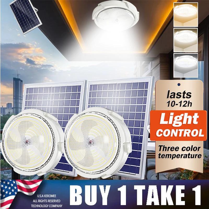 【0 electricity bill】lampu solar outdoor waterproof 1000W solar light indoor lP67 waterproof solar light outdoor lighting indoor solar light ceiling light lampu solar ceiling light