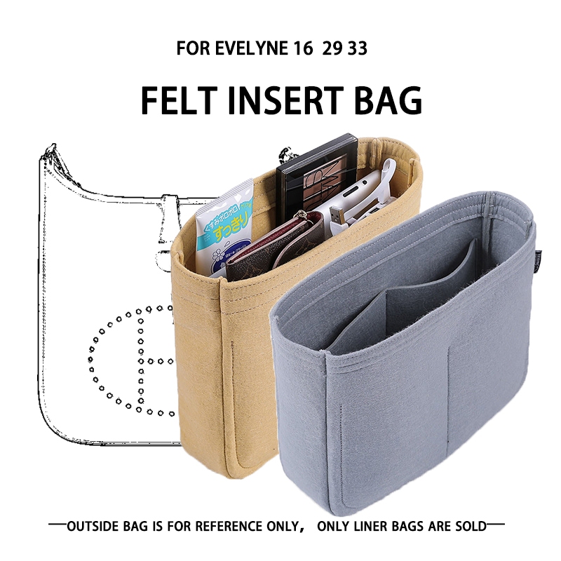 For H Evelyne 16 29 33 Insert Bag Felt Makeup Organizer Shaper Makeup Handbag Organizer Travel Inner Purse Portable Cosmetic Bags