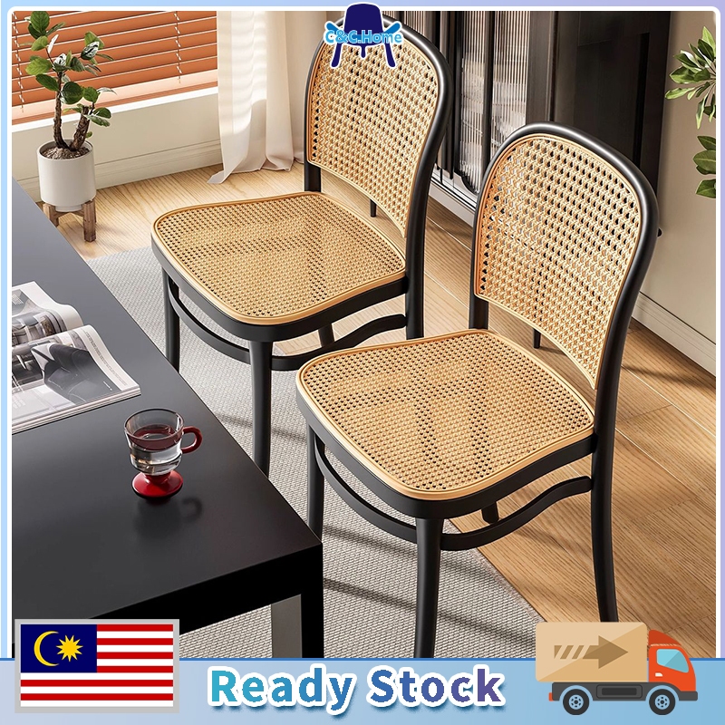 💥💥Best Selling🔥🔥Nordic Rattan Chair PP Chair Plastic Chair Backrest Chair Restaurant DiningChair Minimalist Outdoor Kerusi Makan KerusiCafe