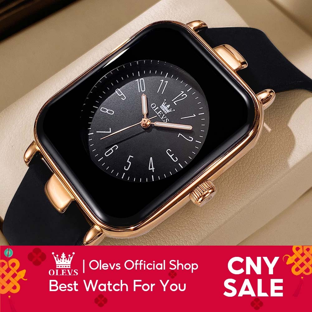 OLEVS Jam Tangan Perempuan Original 100% Quartz Silicone Strap Casual Minimalist Watch Women CNY Gift 9961