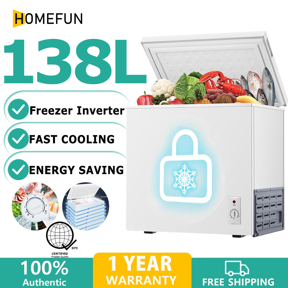 HOMEFUN Freezer Inverter Chest Freezer Refrigerator Mini Freezer Multifunction Upright Freezer