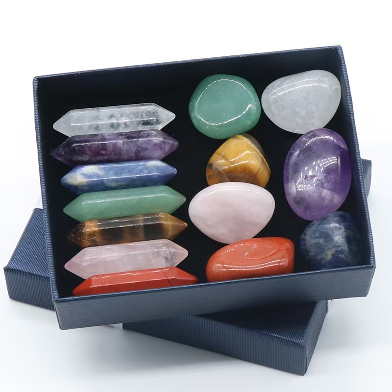 7 Chakra Healing Stones Set Crystal Stone Quartz Point 7 Chakra Crystal Pack For Healing Meditation Crystal Gift