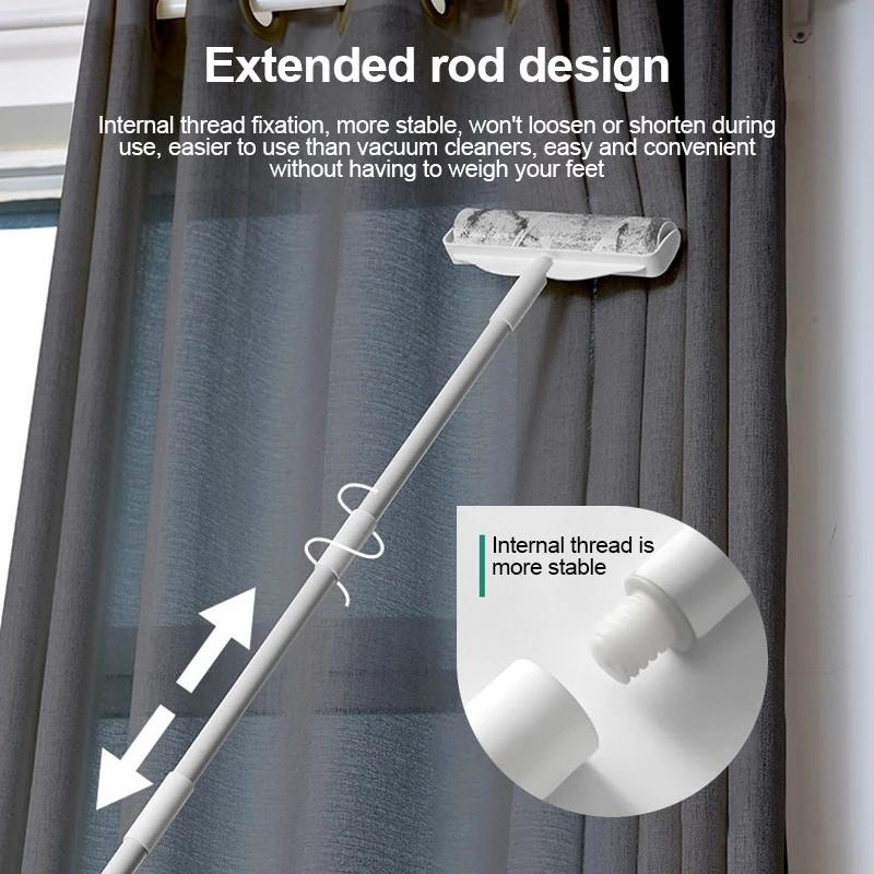 Lint roller Stick + 10 rolls of adhesive tape 24CM roller dust removal roller adhesive paper adjustable handle length 78-124cm