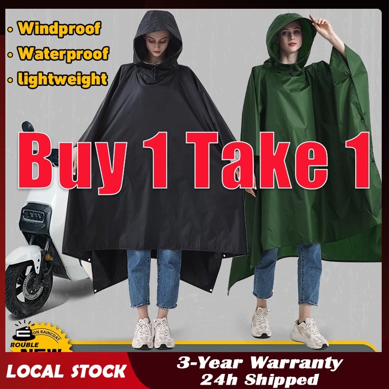 [BUY 1 TAKE 1] H-88 Poncho Raincoat 斗篷 Waterproof Motorcycle Bicycle Baju Hujan Rain Coat Unisex And Free Size for Men Women 雨衣
