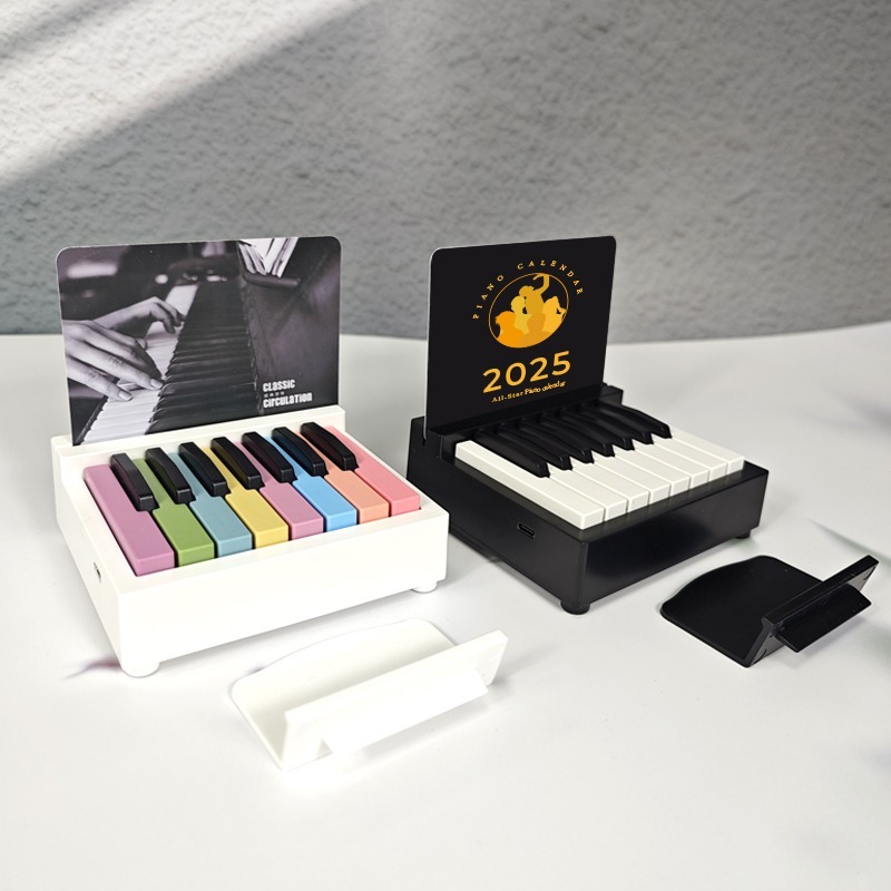 [New Style] Hot Sale Mini Piano Playable Desk Calendar 2025 Calendar Desktop Decoration Merchandise Birthday Gift