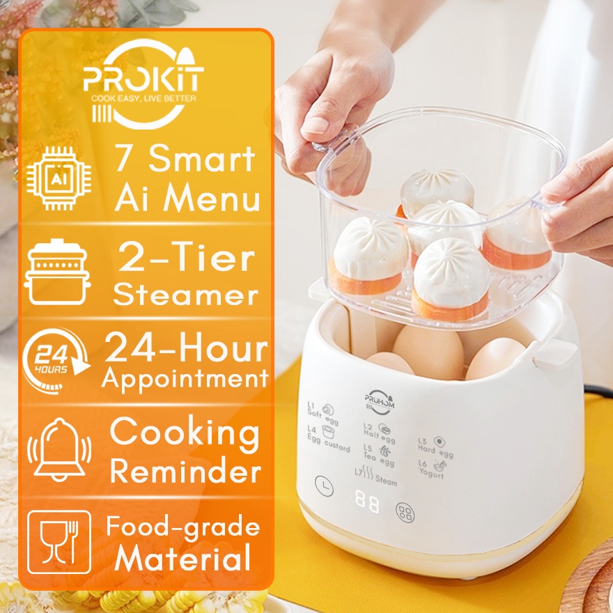 7 Mode Egg Boiler Egg Steamer Half Boiled Egg Maker Telur Separuh Masak Maker 煮蛋器 Egg Timer蒸蛋器 Breakfast Machine 早餐机 Automatic Electric