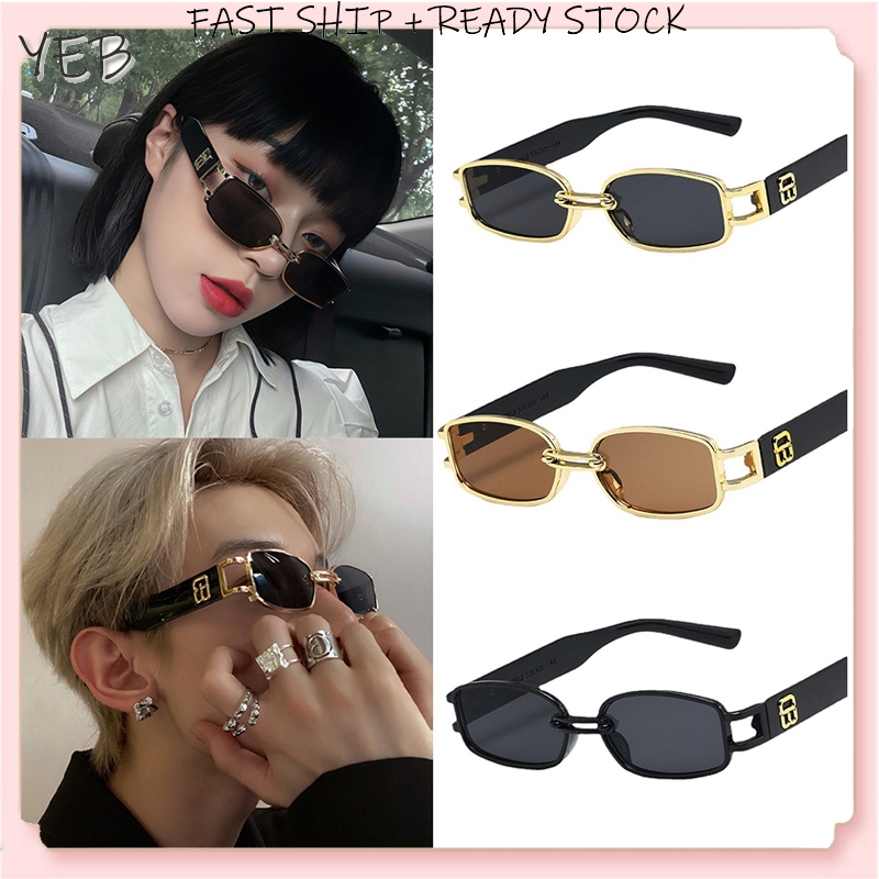 【In Stock 】New Ins Style Cool Trend Sunglasses Personality Small Frame Unisex Sunglasses Men And Women Cool Glasses Cermin mata hitam uniseks 男女款墨镜