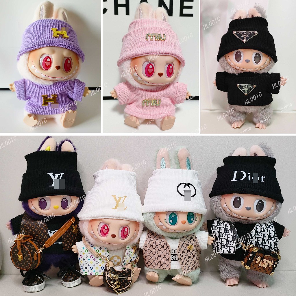 15cm 17cm Labubu clothes Labubu V1 V2 V3 Little Milan have a seat macaron doll hat bag shoes clothing Accessories