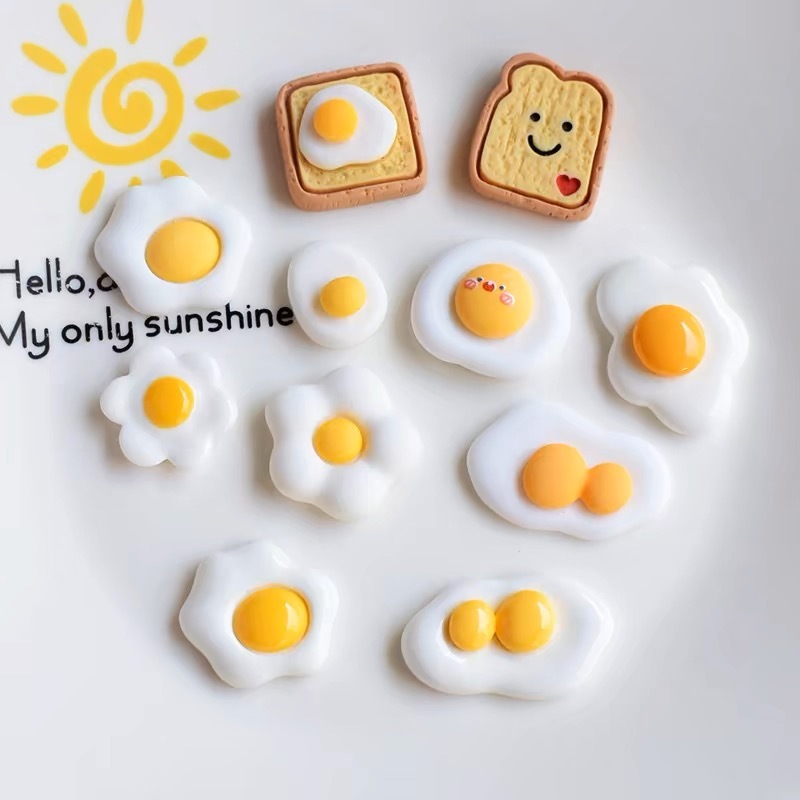 Croc Jibbtz Button / Pendant Button / Clog Shoes Accessories/Shoes Buckle/Shoe Charms/Croc Button Accessories/Shoe Accessories Small Bread Omelette Cute Flower