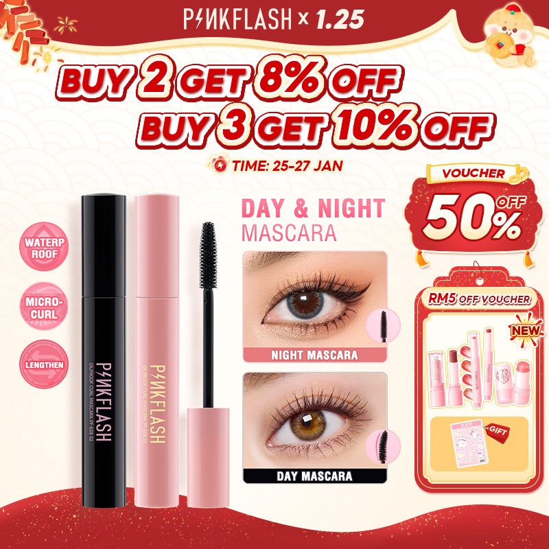 Pinkflash OhMyWink Mascara Day And Night Lengthening Volume Waterproof Fiber Filled Silicone Wands