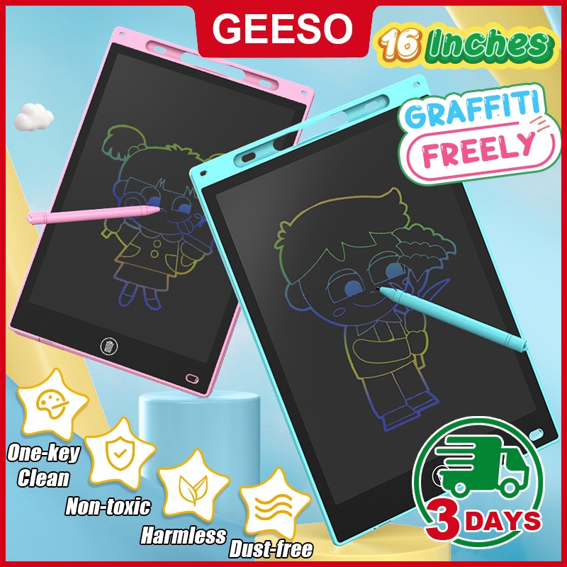 GEESO 16 Inches Graphics Tablet Drawing Tablet LCD Writing Tablet Drawing Multifunctional Painting Board Writing Pad 液晶手写板