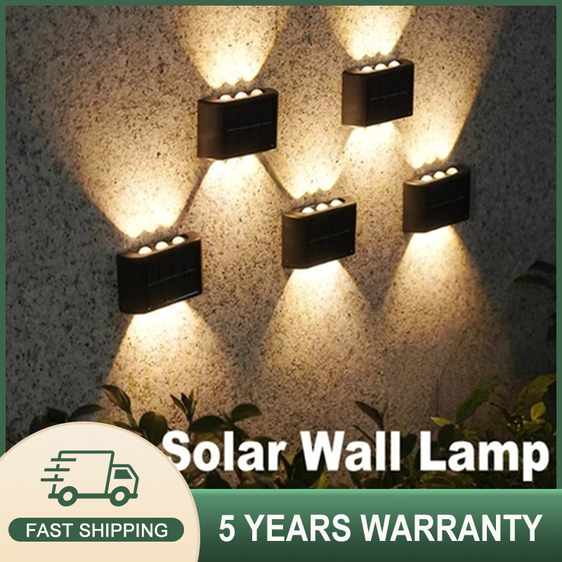 OOKAS LED 10 LIGHT Solar Wall Lamp Waterproof Light Garden Lampu Dinding Automatic Switch Wall Light Tangga Lampu Tidur