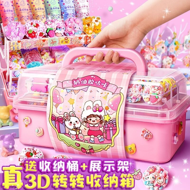【Ready Stock】1008PCS Full Set Guka Keychain Set Kids Cartoon Hand Tools Sticker Kids Keychain DIY Tools Cream Guka Set Murah 咕卡 咕盘 奶油胶 DIY咕卡礼物套装