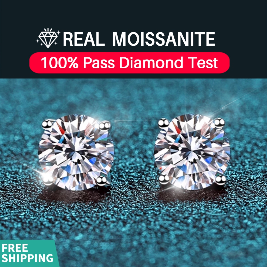 Real Moissanite Earrings Luxury Diamond Earrings In S925 Sterling Silver With GRA certificate Can Pass Test For Women And Men Engagement Wedding Ceremony Party Anniversary Gifts