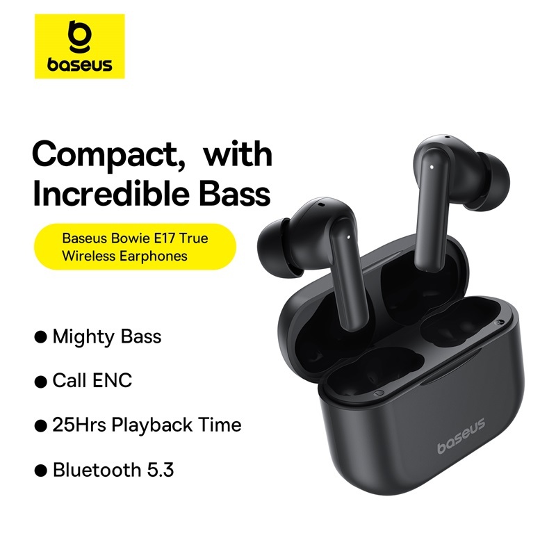 Baseus Bowie E17 True Wireless Earbuds (Dual-Mic ENC & Bass Padu)