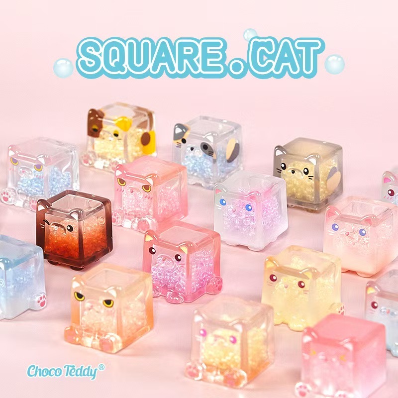 [Optional/Visible Box] Square.Cat V2 (Genuine) Luminous Edition Ice Cool Series Creative Desktop Birthday Gift Toy