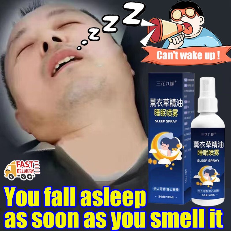 8 hours of Deep Sleep Lavender Sleeping Spray fast sleep strong 100ML Smell helps you sleep pillow mist sleep Specialized in treating insomnia Sleeping pill Ubat tidur rogol spray floral 睡眠喷雾 Spray tidur pengsan