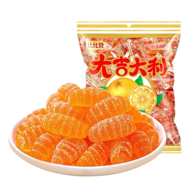Selected Chinese snacks,HALAL,Orange Gummy 500g - Gula-gula Jeli Oren Asli dengan Perisa Buah-buahan 500g /1KG/3KG/Local inventory, fast shipping