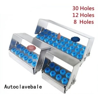 8/12/30 Holes Dental Bur Holder Scaler Tips Holder Implant Drills Organizer Sterilizer Case Endo Block File Disinfection Stand