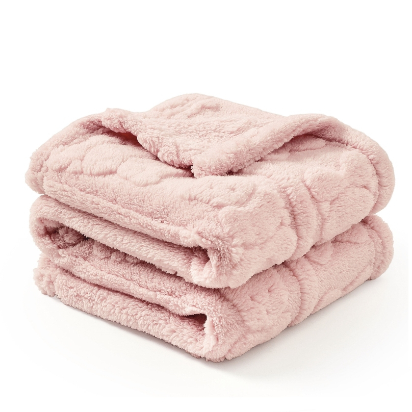 CREVENT 75X100cm Cozy Soft Warm Baby Blanket for Girls Boys, Newborn,Infant - Pink Bear Sherpa