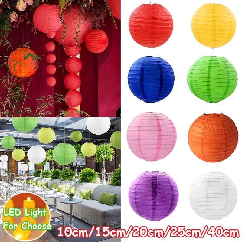 Chinese/Japanese Round Paper Lantern Birthday Wedding New Year Christmas Decor Gift Craft DIY Multicolor Hanging Lantern Party Supplies