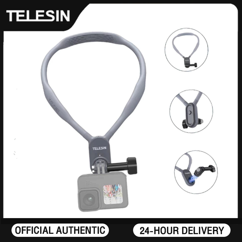TELESIN 1.0 Silicone Neck Hold Mount for GoPro Hero 12 11 10 9 8 7 6 5 For Insta360 For DJI Osmo Action For Smartphone Magnetic Action