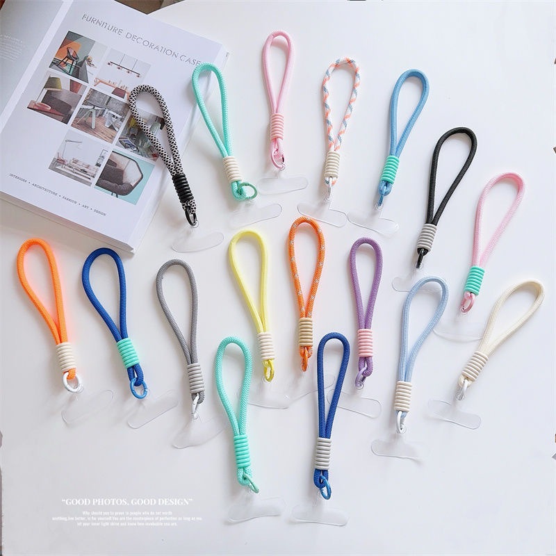 Universal Phone Cordon With Patch Fashion Accessories Wrist Strap Detachable Short Rope Anti Drop Keychain