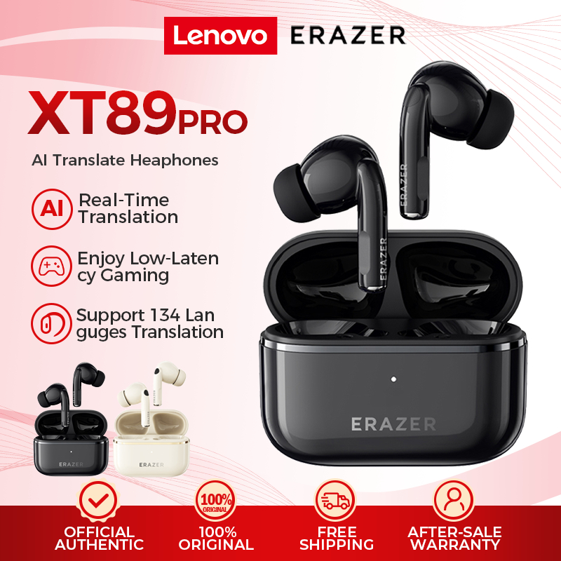 Lenovo Erazer XT89 Pro AI Translator Earbud Bluetooth Earphone Noise Canceling Wireless Earphone HiFi Music HD Call With Microphone Bluetooth 5.4
