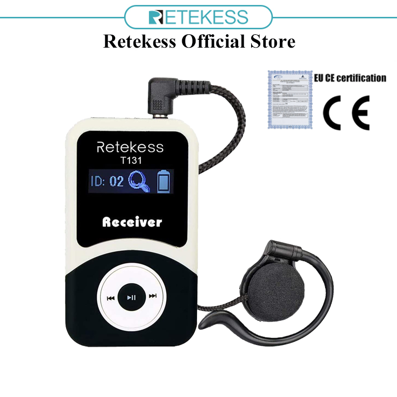 Retekess T130 T131 T130S T131S Long range 150m with 3.5mm One-Side Earphone for Wireless Tour Guide System for School Churches Lectures Umrah trip Umrah pilgrimage hajj season