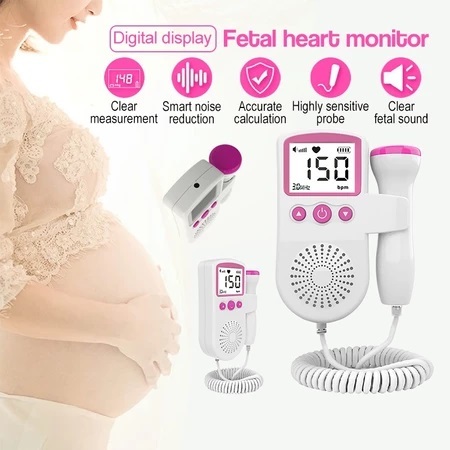 【Free Battery】【Instock locally】【COD】Fetal Doppler heart rate monitor, used for detecting fetal heartbeats during pregnancy and is a radiation-free stethoscope.