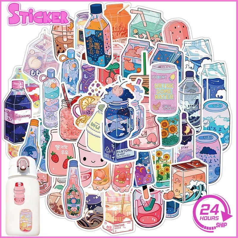 50Pcs/Set Fashion Japan Flavored Drink Art Series Stickers Waterproof DIY Decals Doodle Stickers