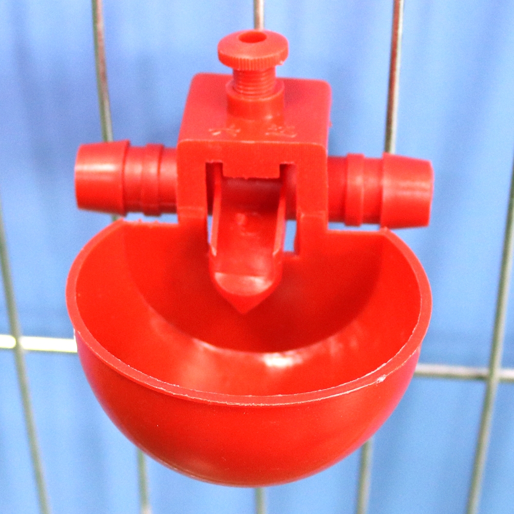 Red Quail Waterer Animal Feeders Automatic Bird Coop Feed Poultry Chicken Fowl Drinker Water Drinking Cups