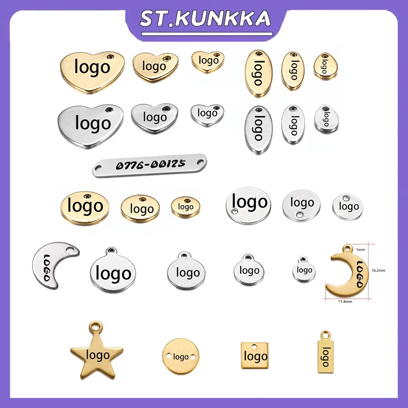 Custom Laser Engraved Name Tag Stainless Steel Logo Plate for DIY Necklace Personalized ID Badge Min 50 pcs