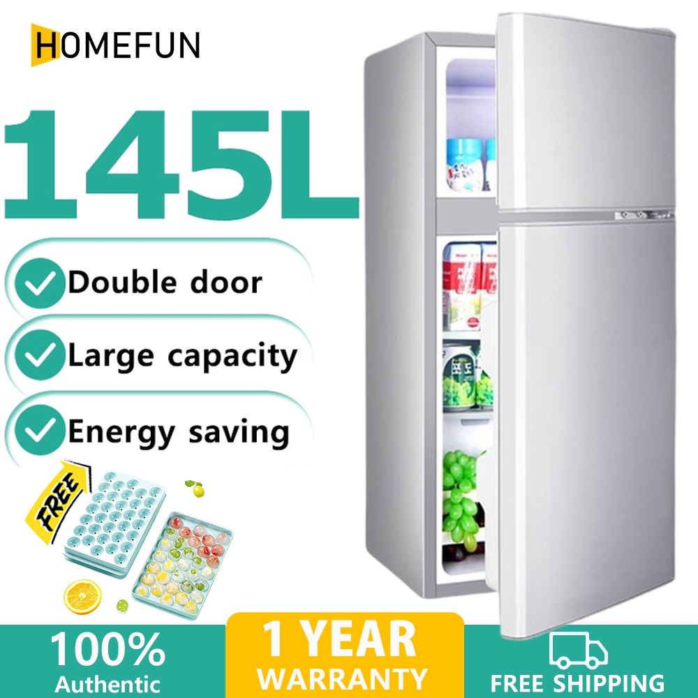 HOMEFUN Mini Refrigerator With Freezer 2 Door Refrigerator  Energy Conservation Mini Mute freezer Inverter Fridge 雙開門冰箱