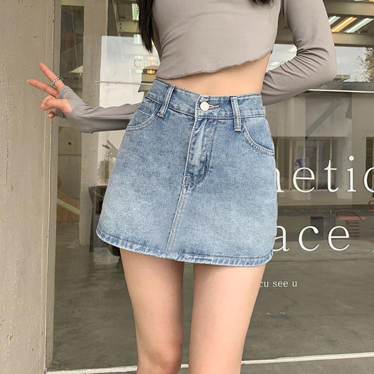 Casual Plain Denim shorts High Waist Short Skirt Sexy Jeans Skirt for Women
