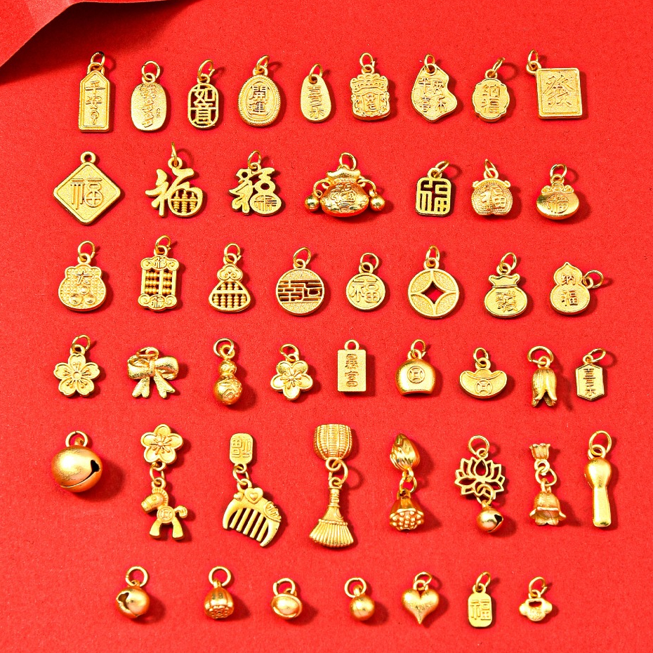 Sand Gold Color Preservation Real Gold Lucky Fortune Pendant for diy Bracelet Necklace Accessories