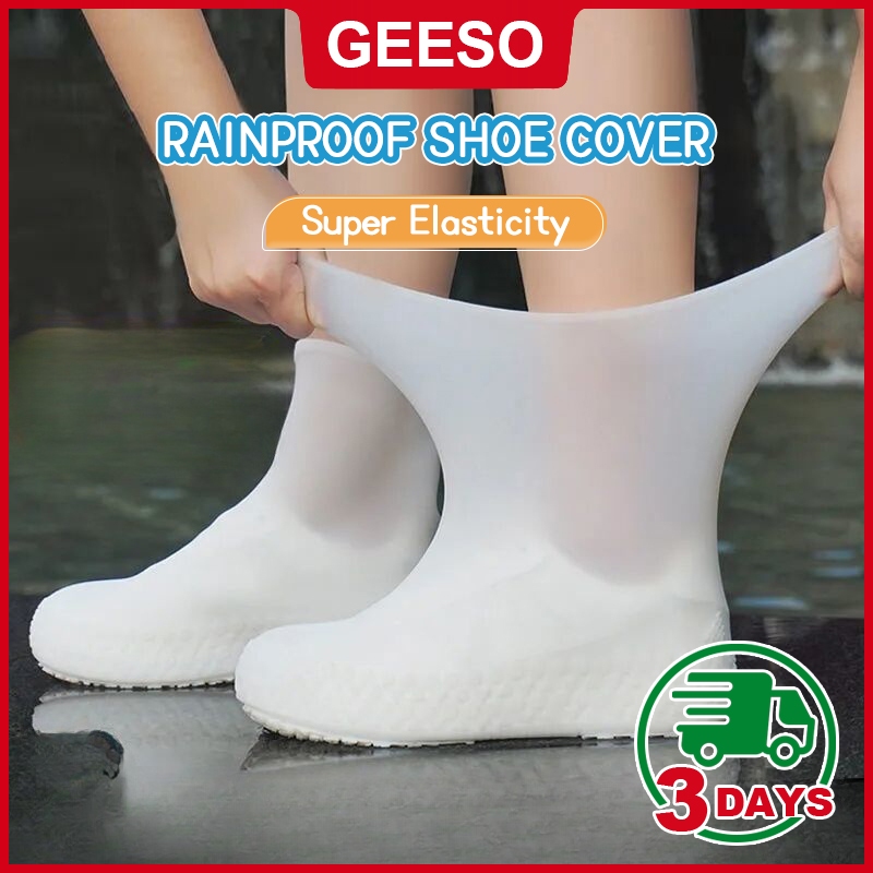 GEESO Reusable Waterproof Rain Shoes Covers Anti-slip Latex Outdoor Rain Boot Overshoes Walking Shoes Accessories 防水鞋套
