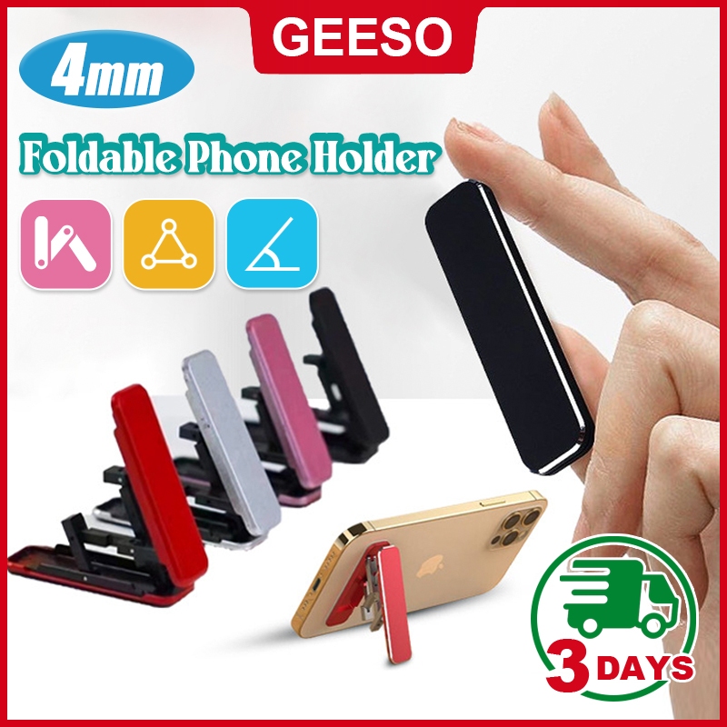 GEESO Foldable Desktop Phone Holder For Iphone For Samsung Huawei Xiaomi Universal Tablet Stand Finger Holder For TV Plays 折叠背贴手机支架