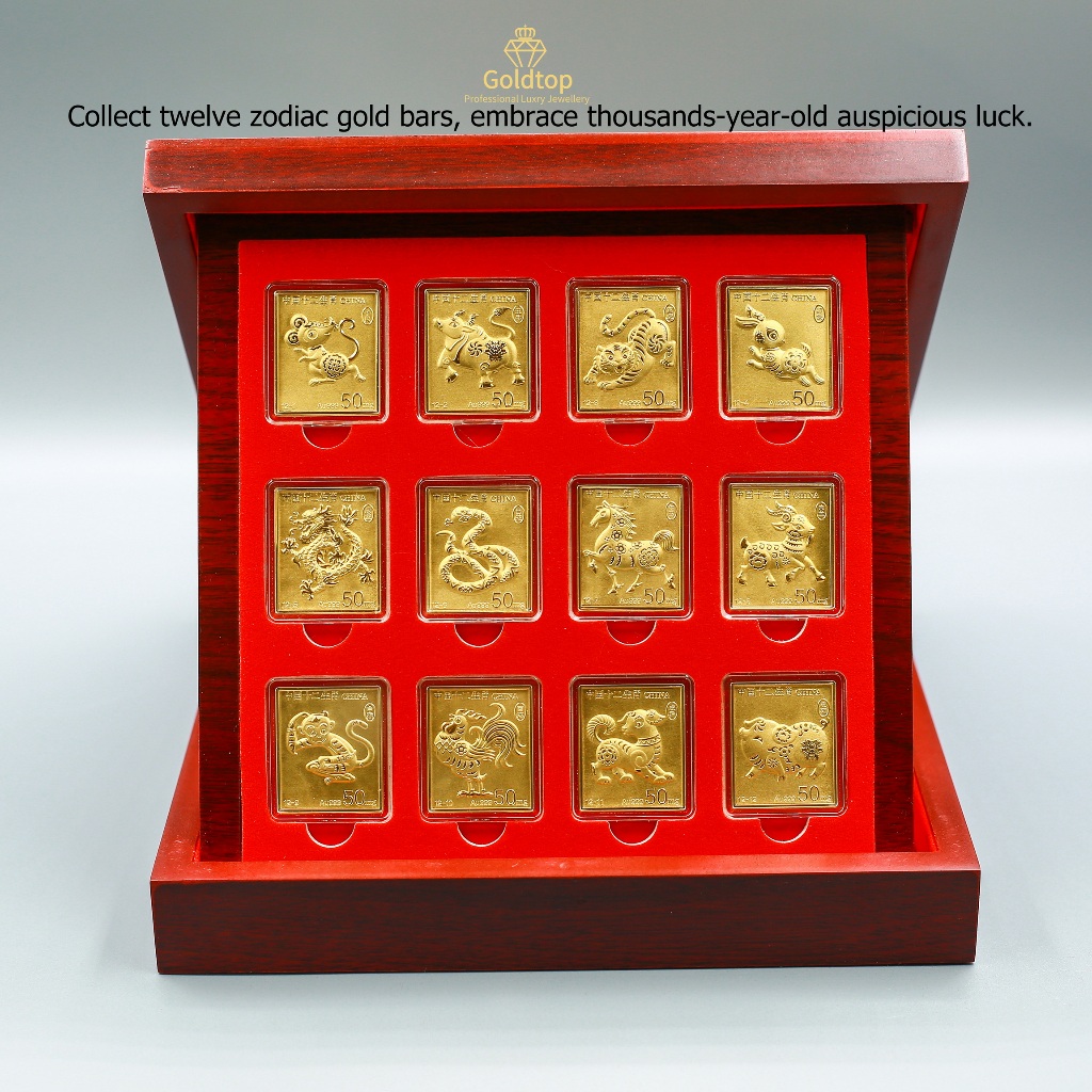 【Goldtop】Auspicious Zodiac signs set of (0.6g) 999/24K pure gold bars-promoted price &&hellip;