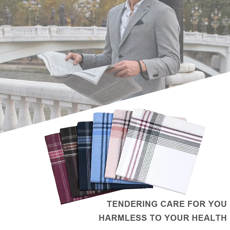 6/12pcs Mixture Color Pocket Towels Men Women Plaid Stripe Handkerchief Classic Vintage Wedding Party Business Chest Towel