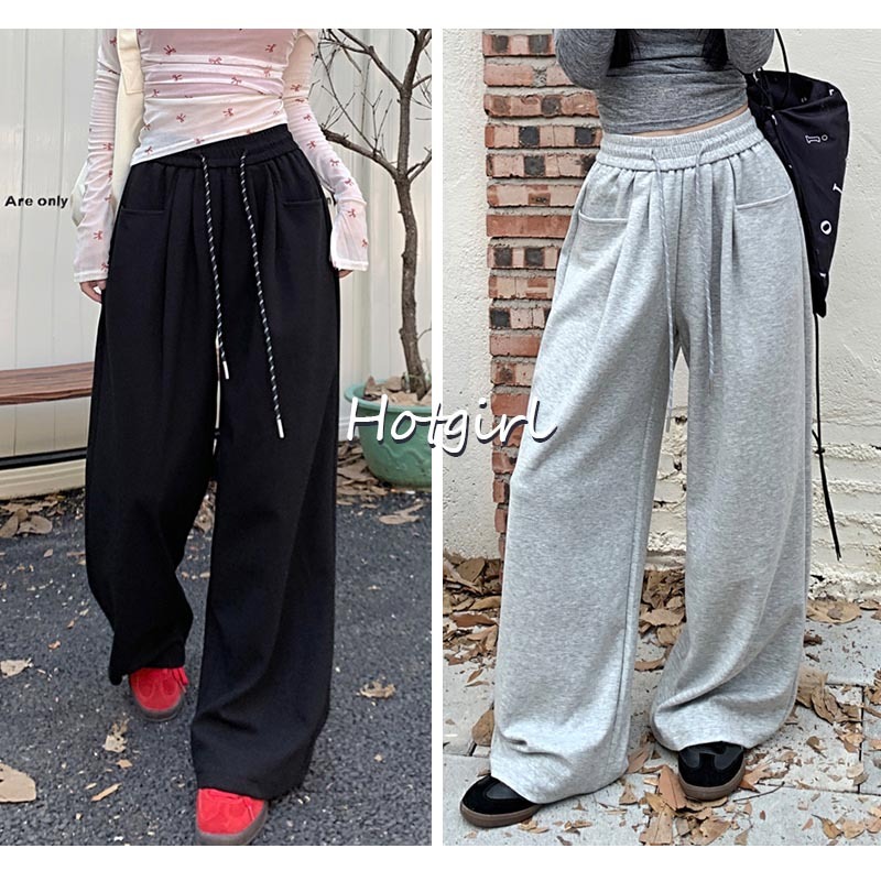 【READY STOCK AT Johor】 Hotgirl⭐Women's casual wide leg pants loose pants straight trousers