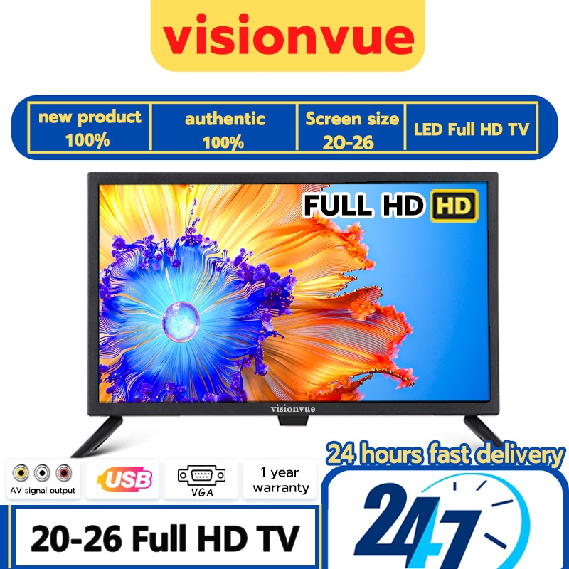 Visionvue Led TV Murah Digital TV 24 inch / TV 23 inch /TV 22/TV 20 inch inch HD television DVBT-2 Built in MYTV